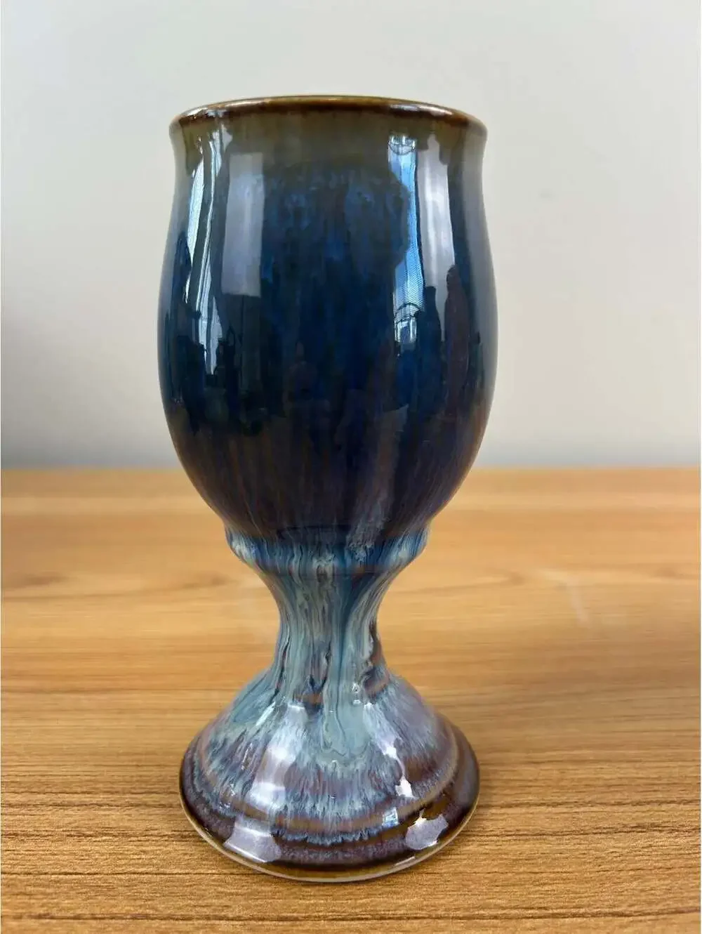 Bill Campbell Art Pottery Chalice Vase 6